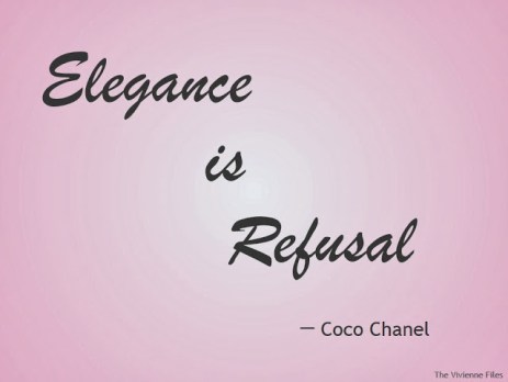 Elegance is Refusal